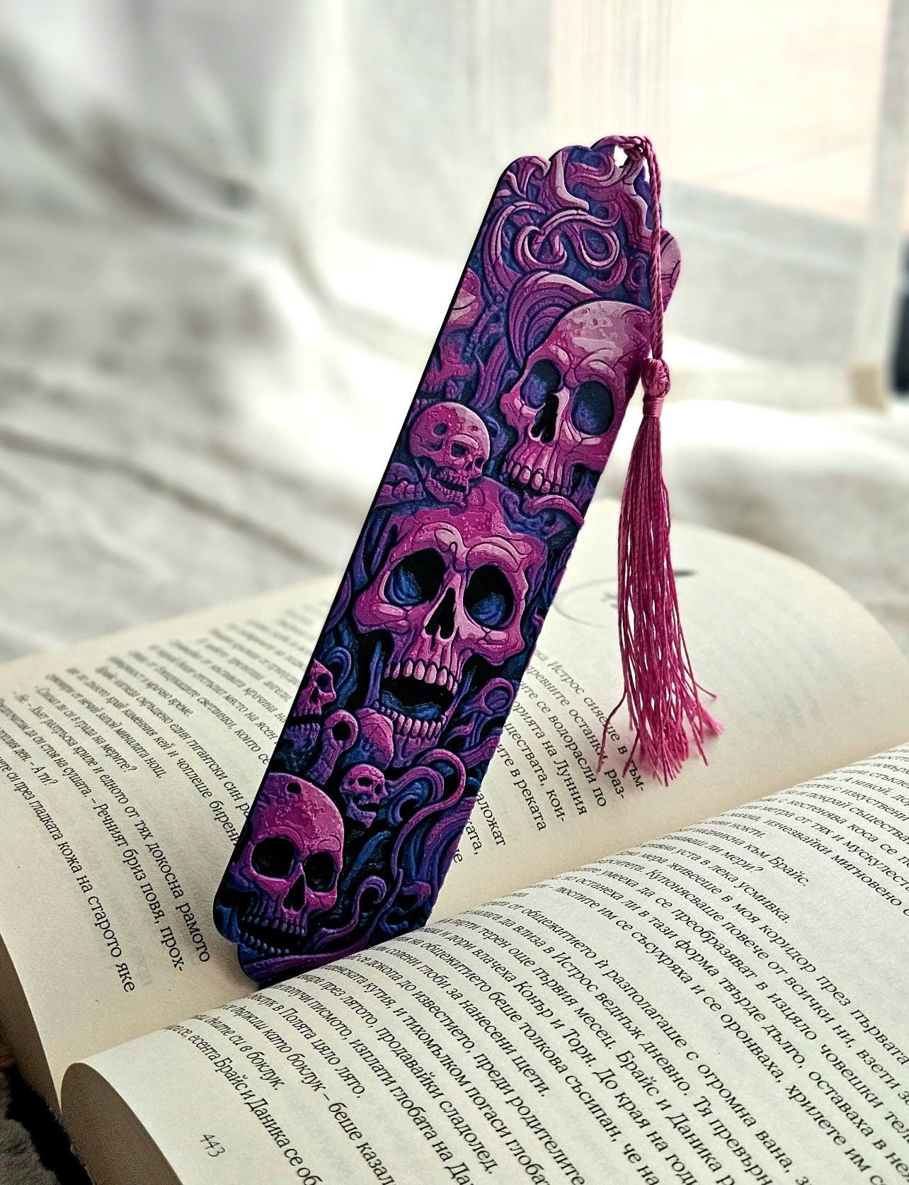 Magenta Skullture Bookmark