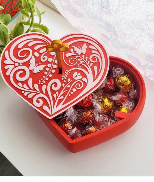 Valentines Heart lock box - Xeon Crafts