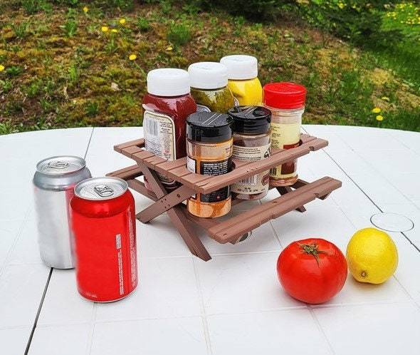 Picnic Table Condiment Holder - Xeon Crafts