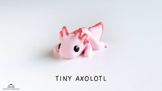 Tiny Axolotl Keyring / Model - Xeon Crafts