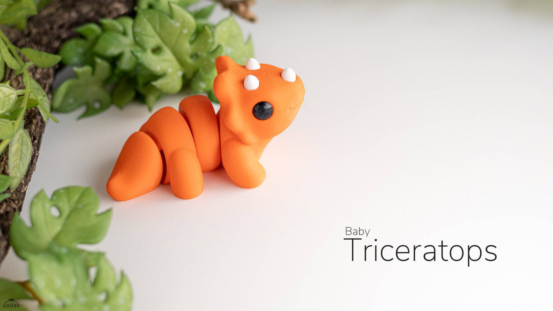 Baby Triceratops Keyring / Model - Xeon Crafts