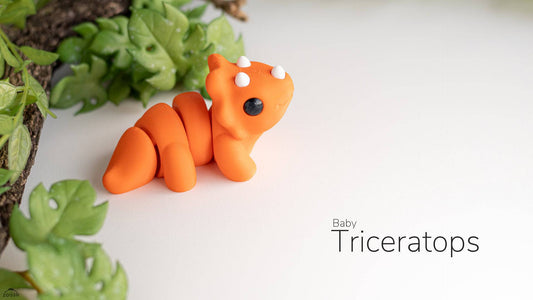 Baby Triceratops Keyring / Model - Xeon Crafts