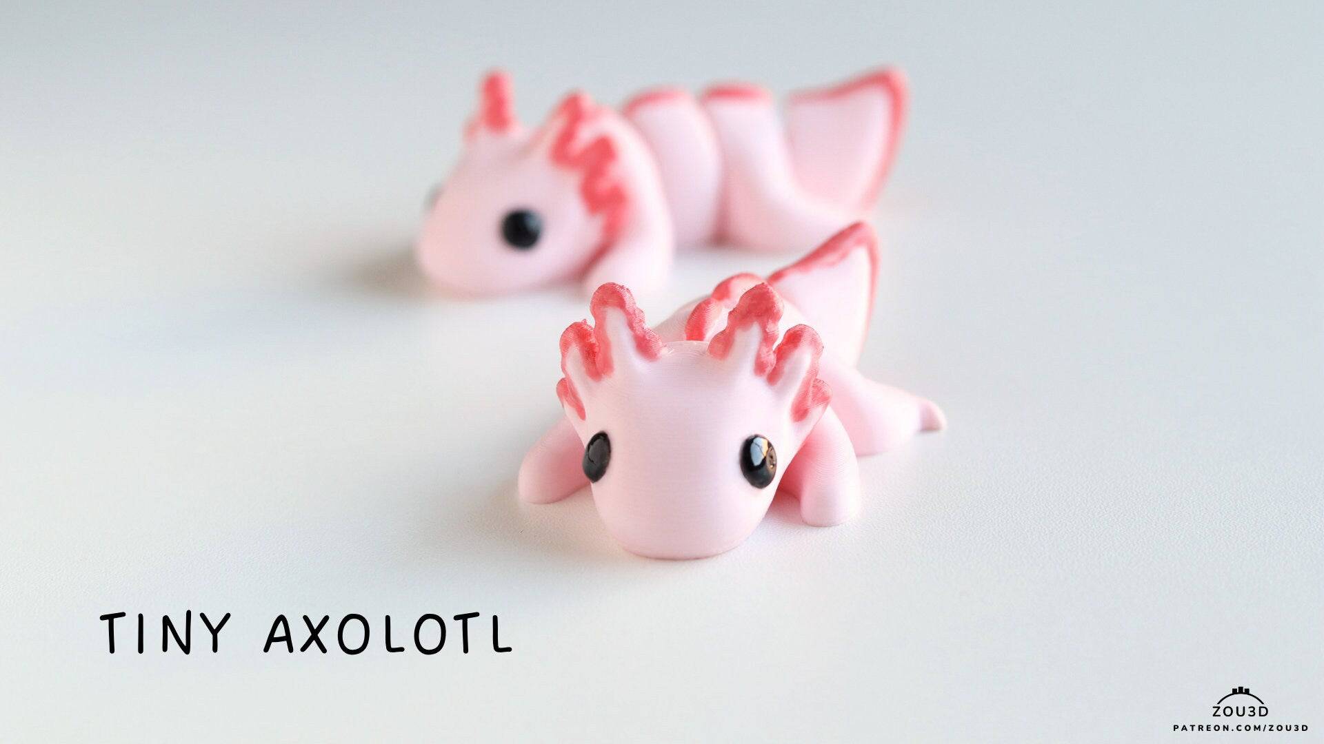 Tiny Axolotl Keyring / Model - Xeon Crafts