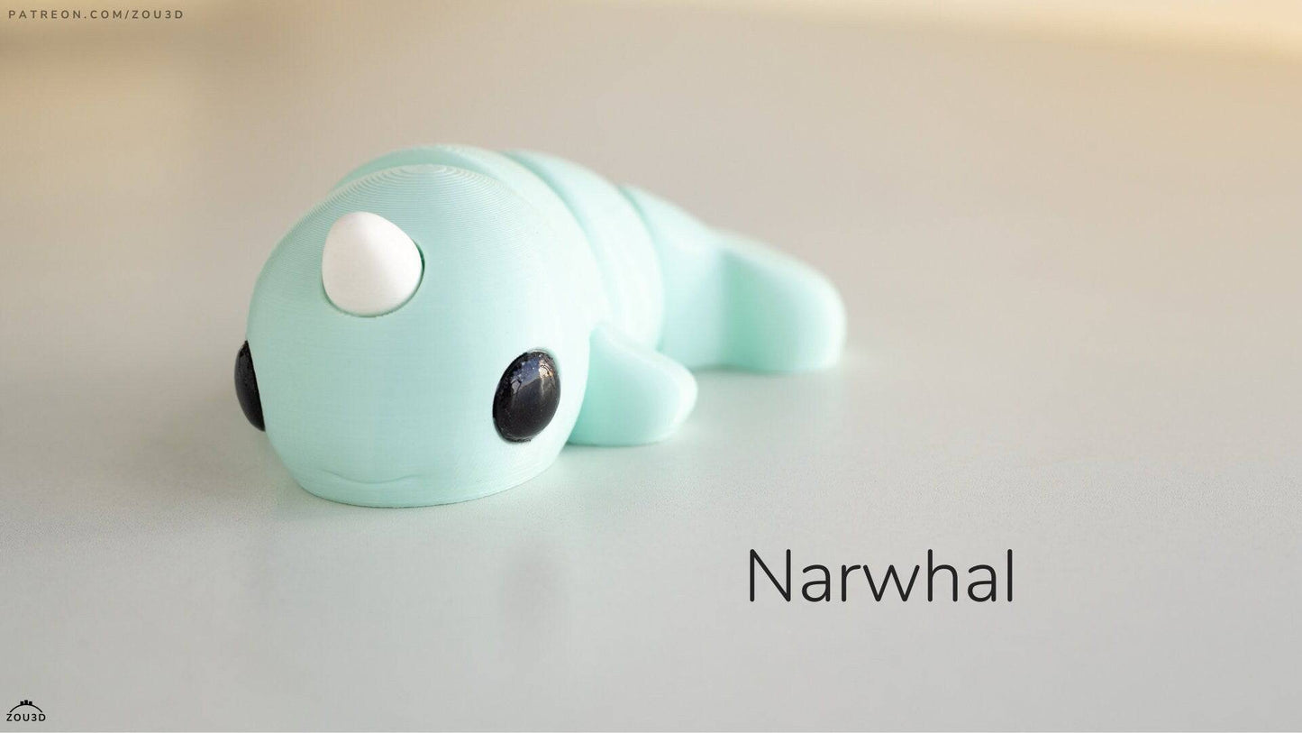 Baby Narwhal Keyring / Model - Xeon Crafts