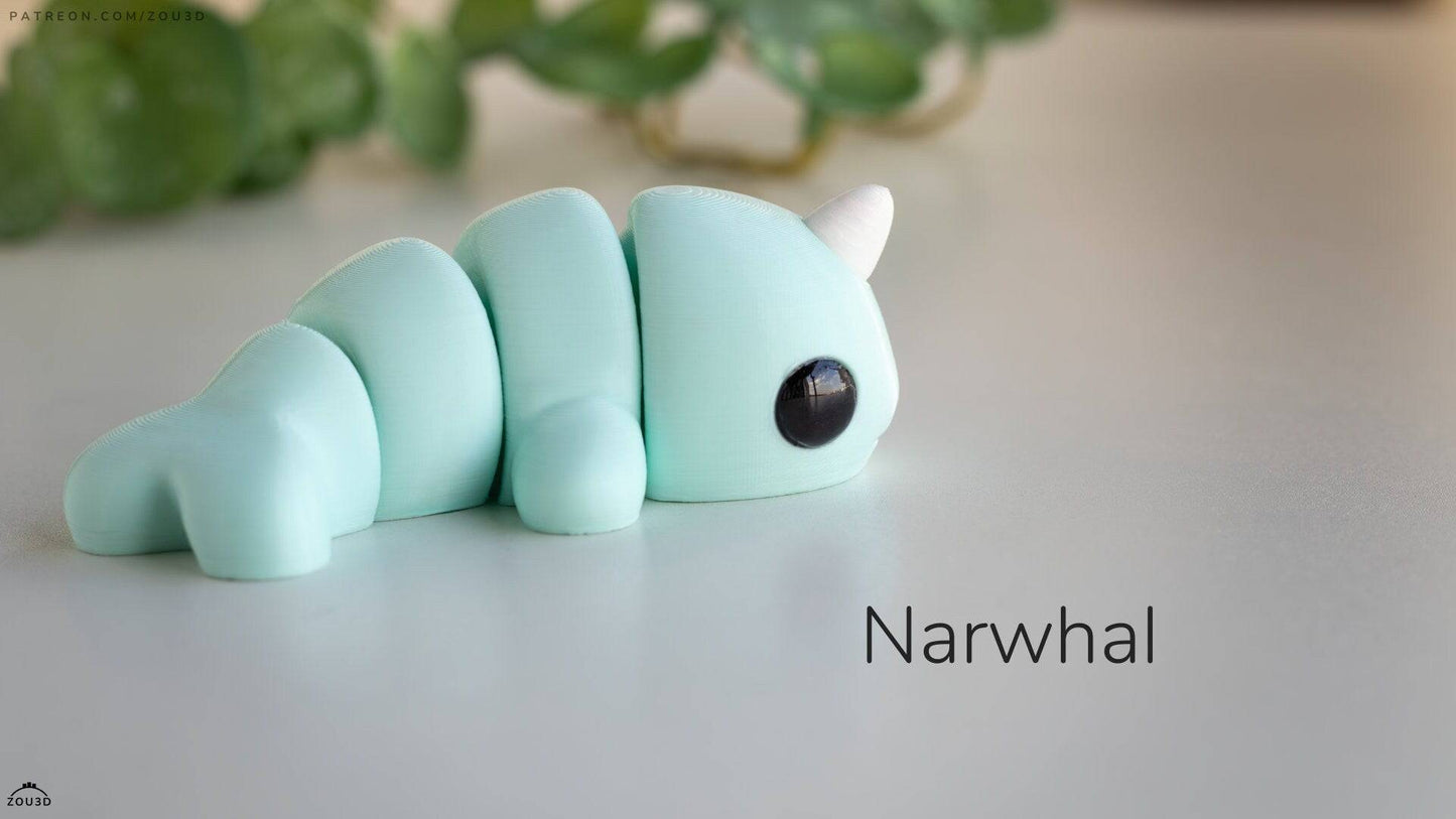 Baby Narwhal Keyring / Model - Xeon Crafts