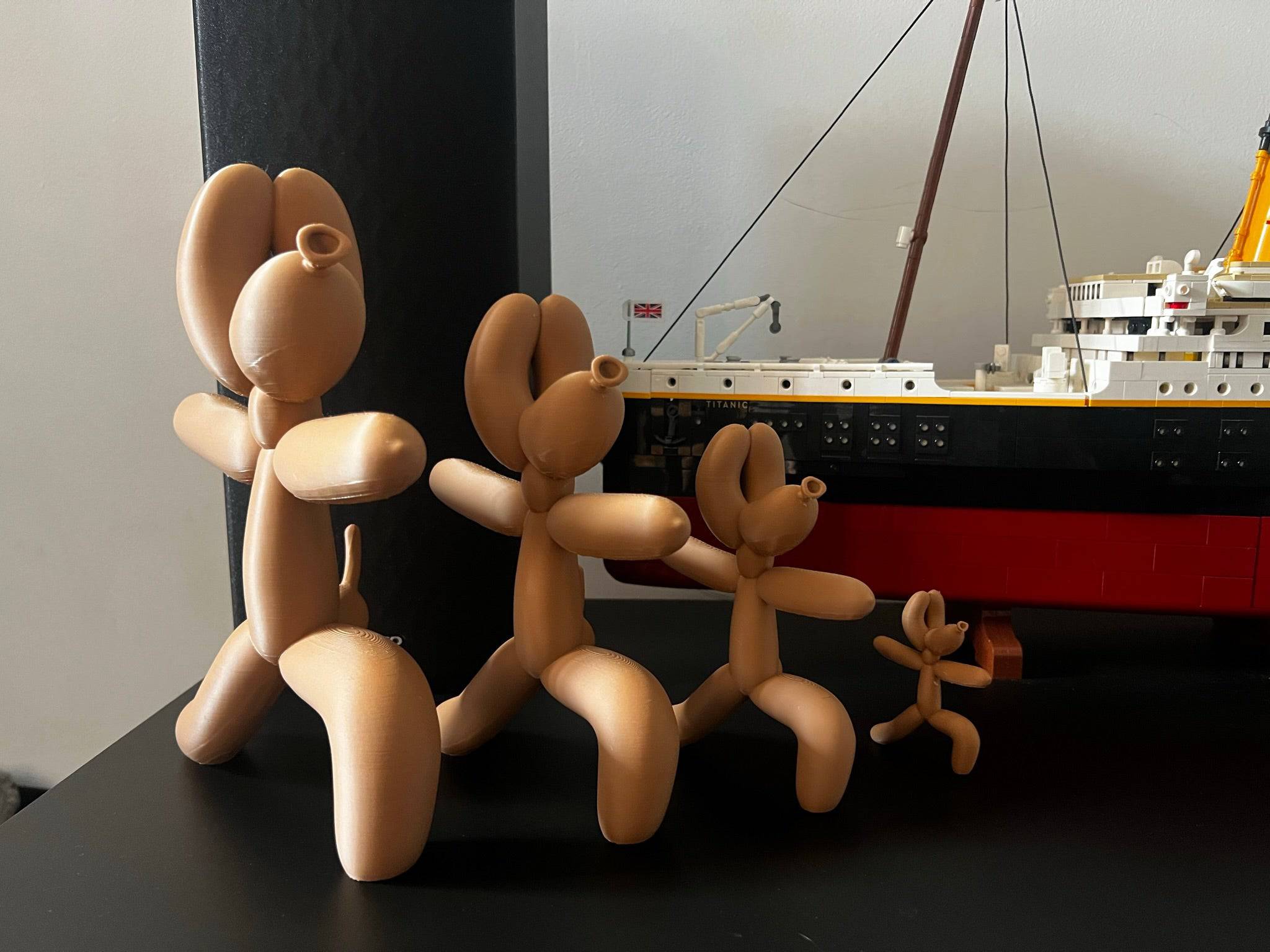Balloon Dog Warrior Yoga pose | Virabhadrasana 2 | Quirky home decor - Xeon Crafts 