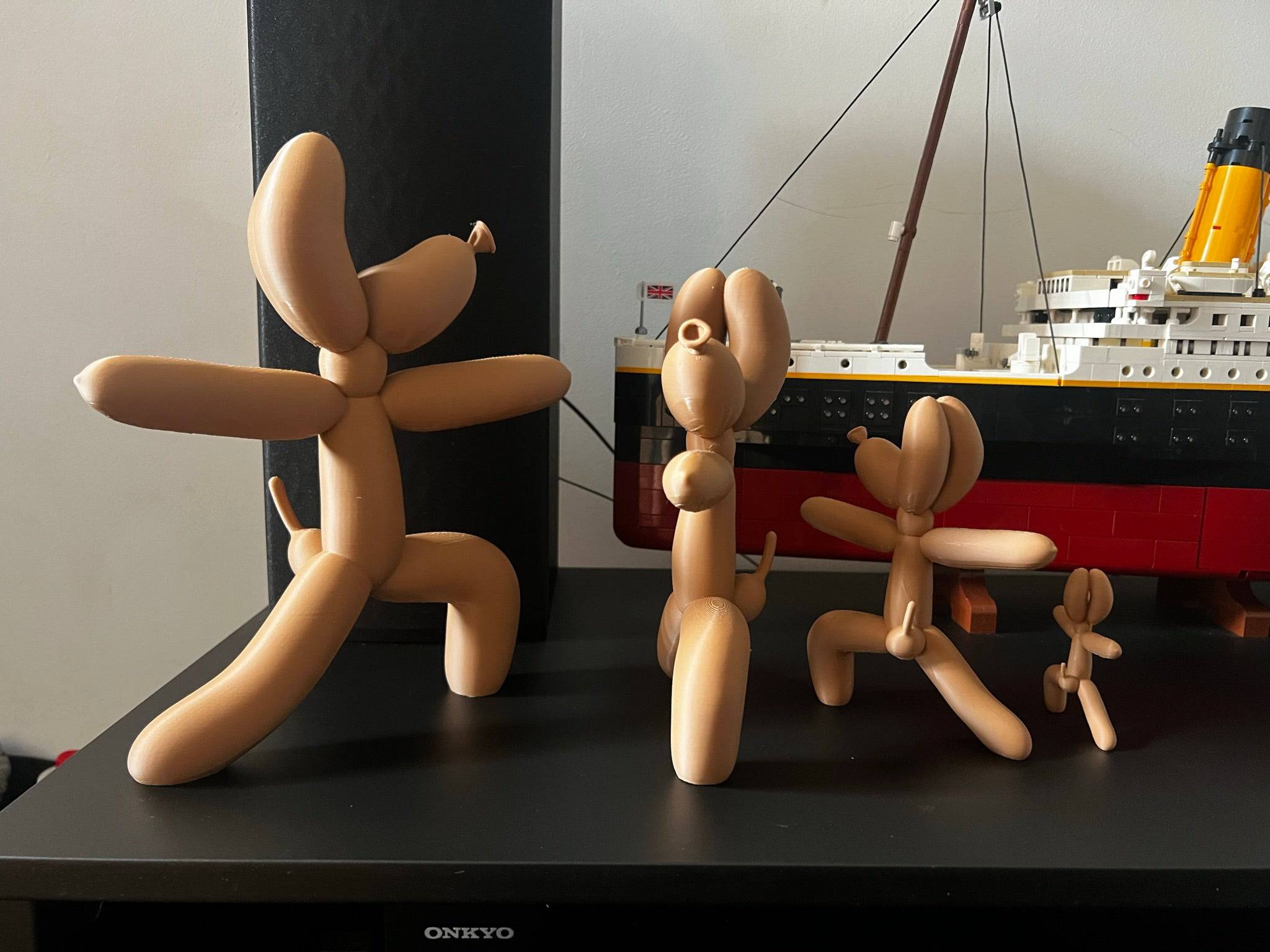 Balloon Dog Warrior Yoga pose | Virabhadrasana 2 | Quirky home decor - Xeon Crafts 