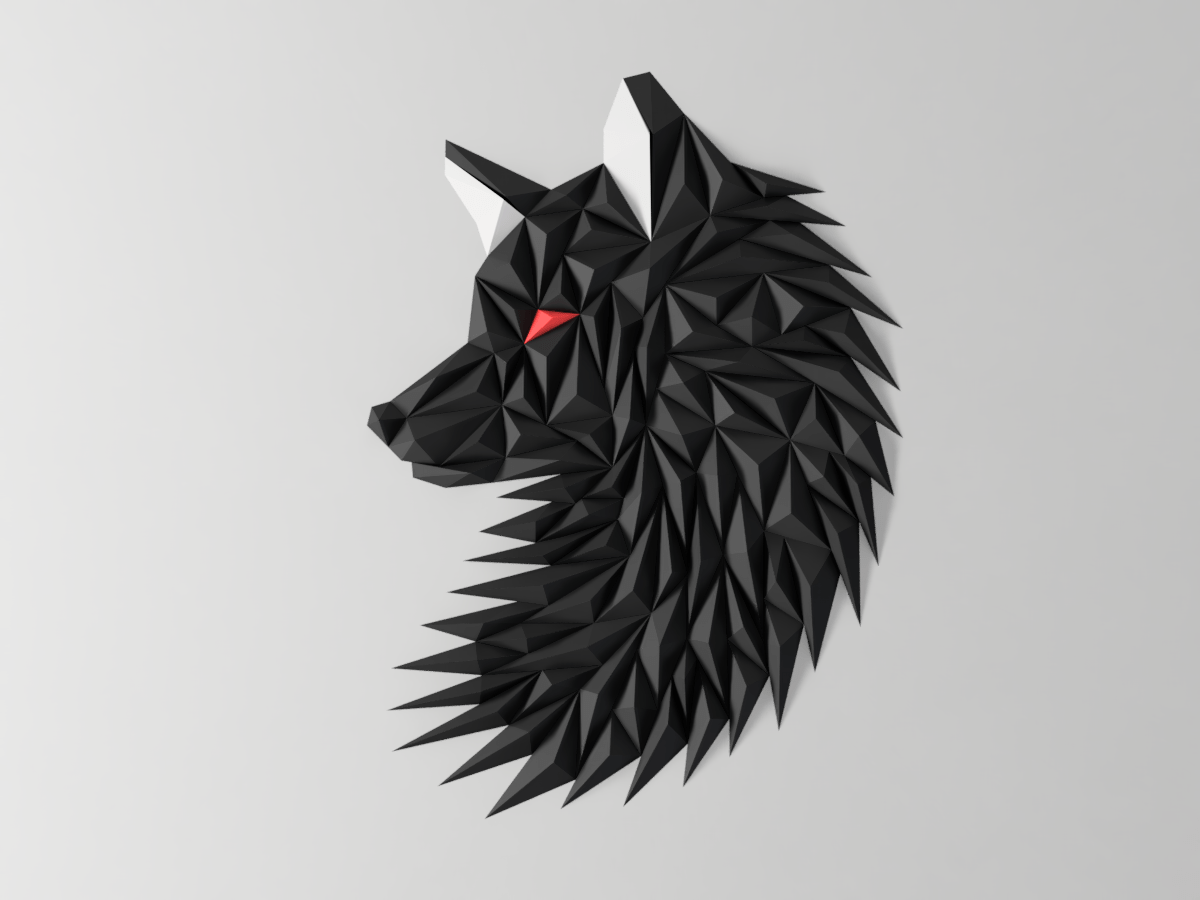 Geometric Wolf / Fox Head Wall Decoration - Xeon Crafts 