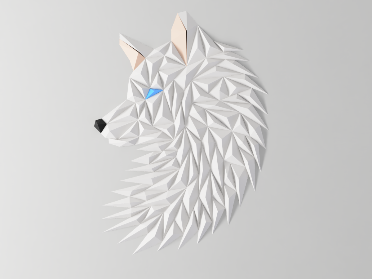 Geometric Wolf (Fox) Head Wall Decoration