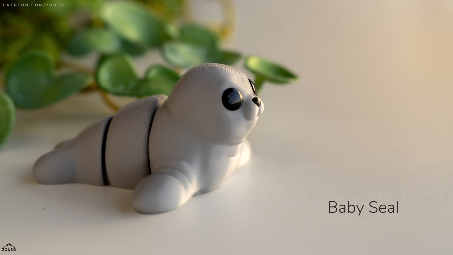 Baby seal (with dock) Keyring / Model