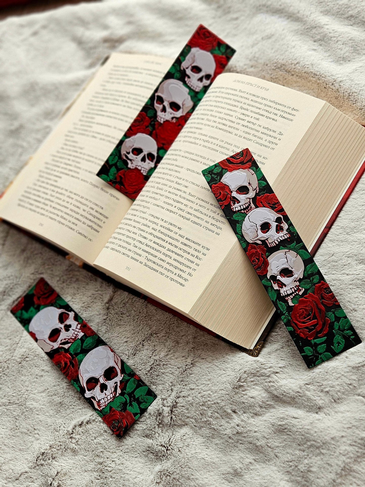 Skulls and Roses Bookmark Set