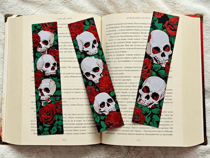 Skulls and Roses Bookmark Set