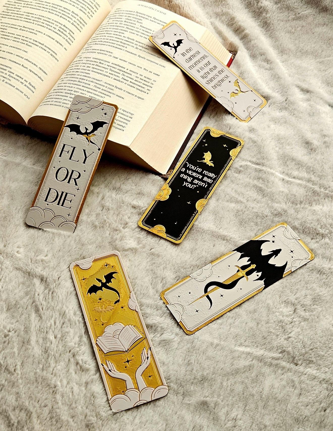 Dragon Inspired Bookmark Set | Fantasy Bookmarks for Readers, Dragon Lover Gift