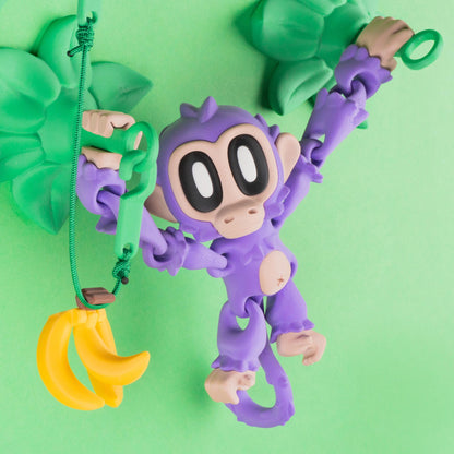 Flexi Blob Monkey with Magnetic Vine – Jungle Collectible