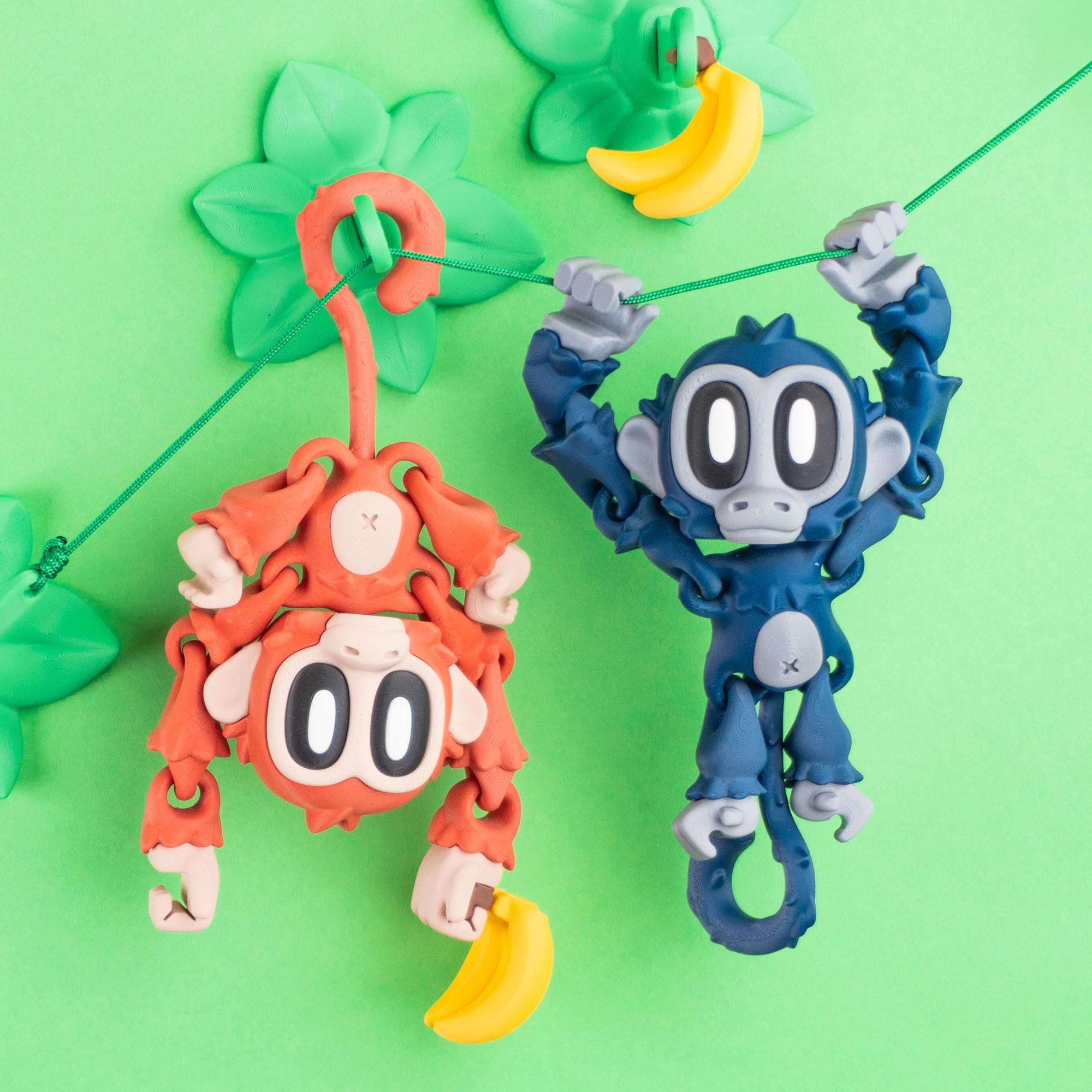 Flexi Blob Monkey with Magnetic Vine – Jungle Collectible