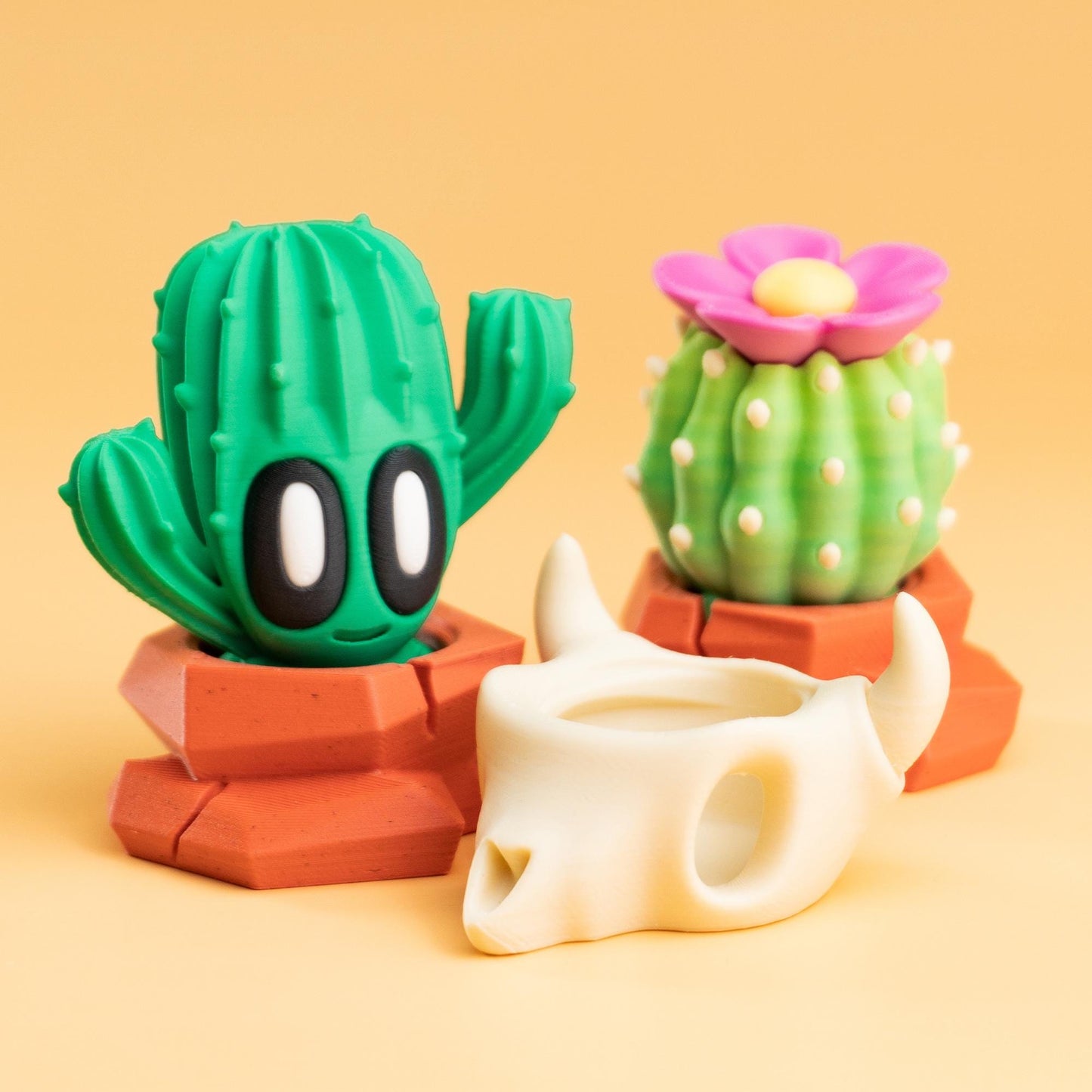 Blob Desert Plant Collectables | Mini Cactus Desk Companion, Plant Decor