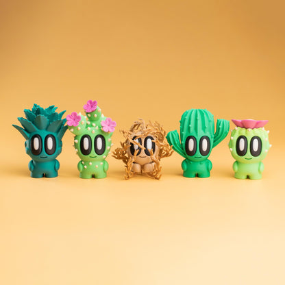 Blob Desert Plant Collectables | Mini Cactus Desk Companion, Plant Decor