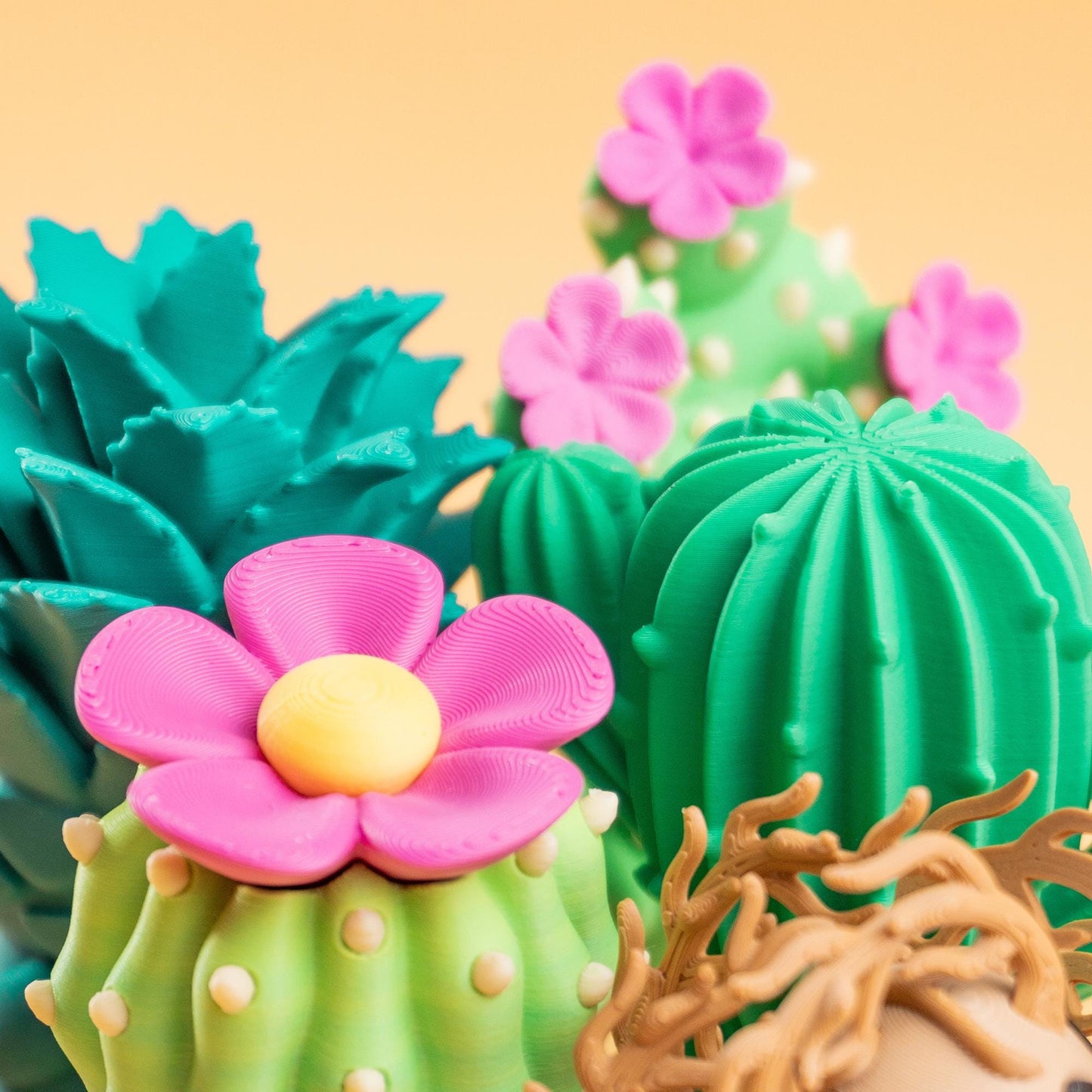 Blob Desert Plant Collectables | Mini Cactus Desk Companion, Plant Decor