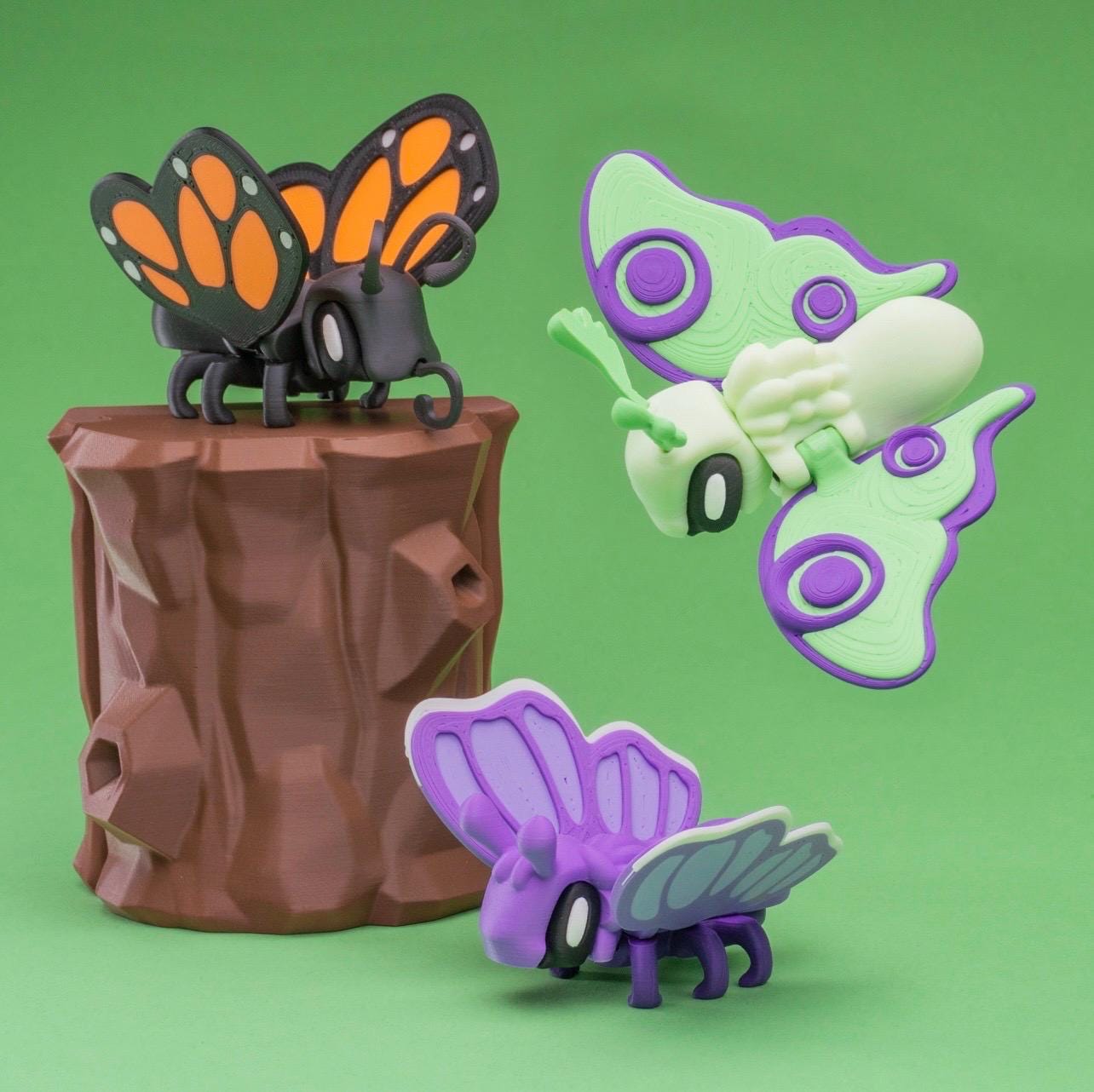 Blob Butterflies | Mini Desk Companion | Insect Collectable