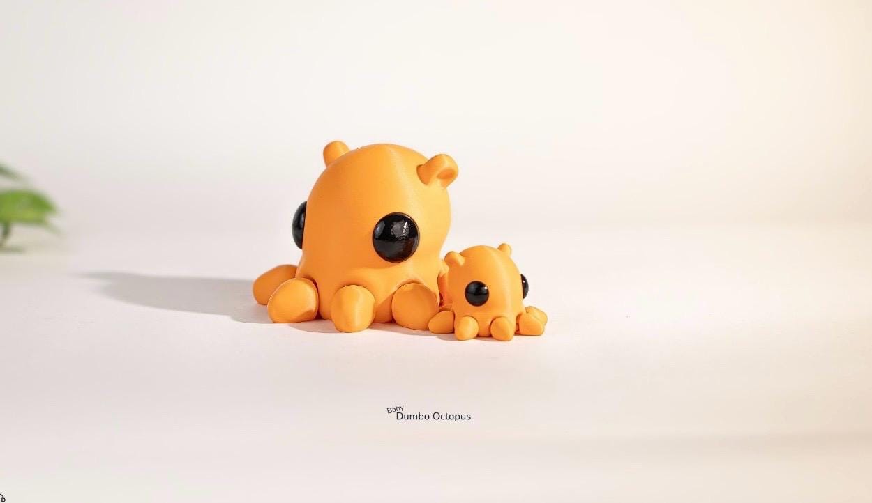 Baby Dumbo Octopus Keychain / Model
