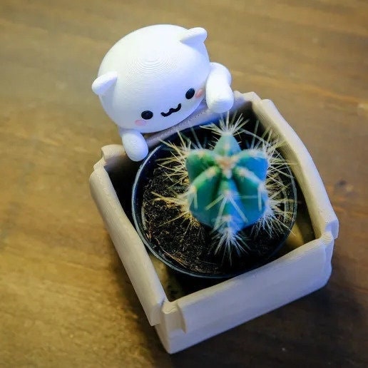 Kawaii Cat & Planter