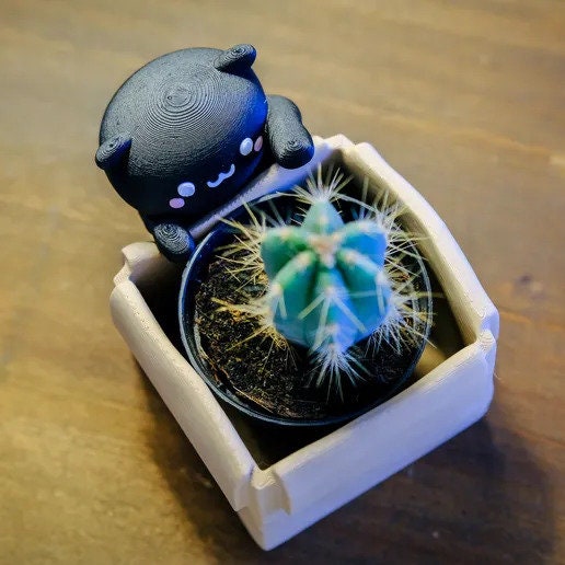 Kawaii Cat & Planter