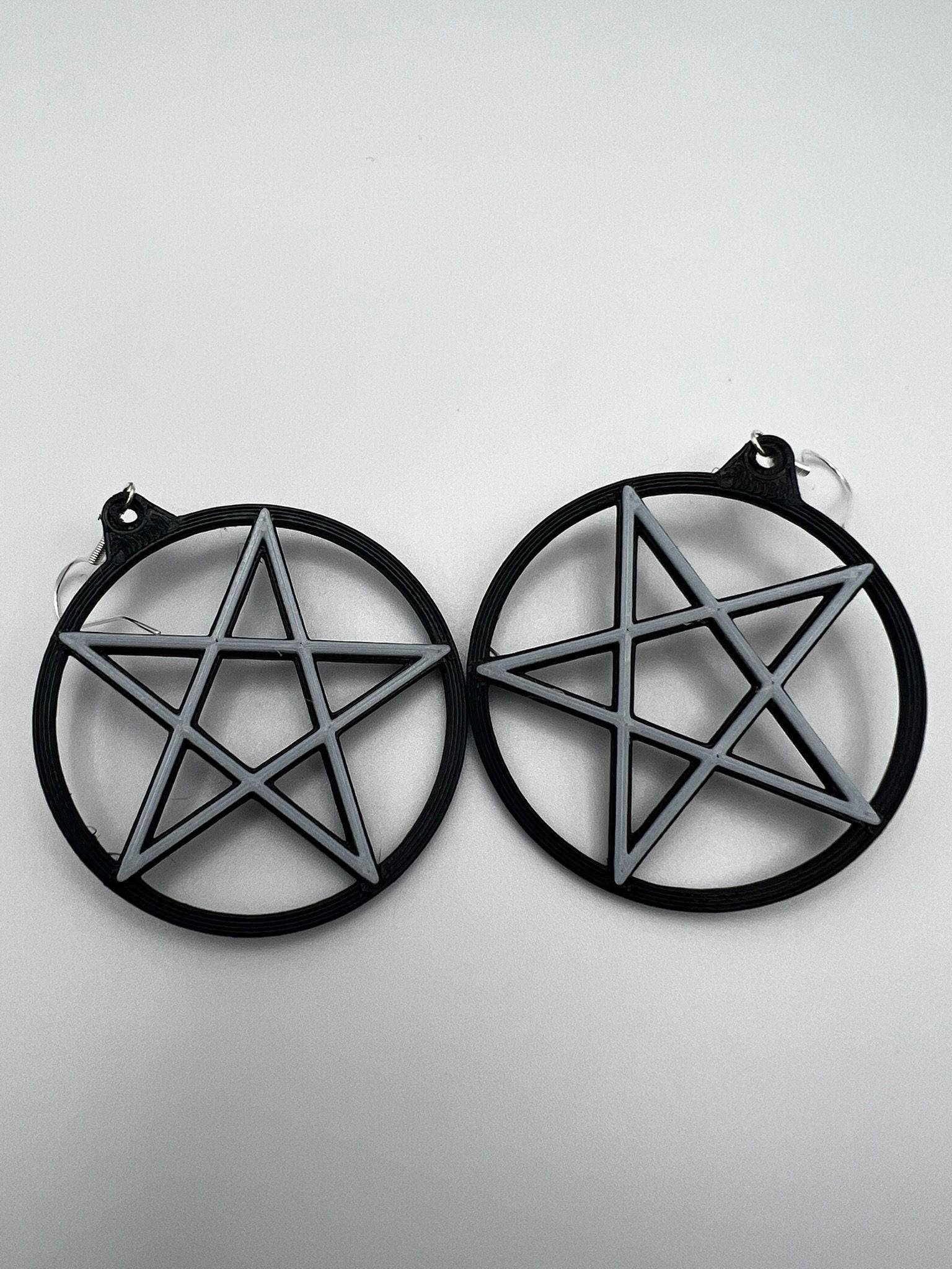 Pentagram Earrings (Glow in Dark) - Xeon Crafts 