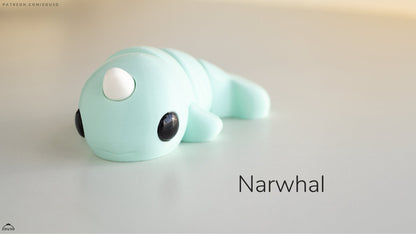 Baby Narwhal Keyring / Model